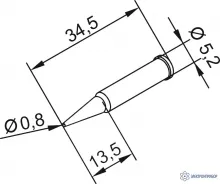102PDLF08L — конус длинный 0,8 мм (к i-Tool, i-Tool nano) фото 1