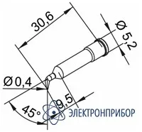 102SDLF04 — конус 0,4мм, изогнутое (к i-Tool, i-Tool nano) фото 1