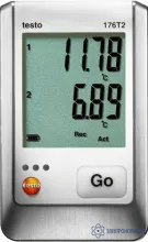 testo 176 T2 — 2х-канальный логгер данных температуры с разъемом для высокоточного внешнего зонда (Pt100) фото 1