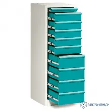 ДР-10/1 LAB RAL9010/5021 — тумба-драйвер лабораторная с 10 ящиками 500*590*1520мм фото 1