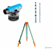 INSTRUMAX AL-124+ TS-500+ TR-160 — комплект оптического нивелира, рейки и штатива фото 1
