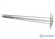 РАПМ.305177.002 — комплект штырей заземления винтовых из нержавеющей стали, длина 1 м, с сумкой, 4 шт. фото 1