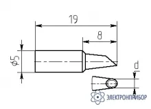MG8-DC-02 — паяльная насадка 2,5 мм (миниволна, износостойкая) фото 1