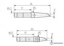 МИ-DB-01 — паяльная насадка 1,5 мм (односторонний срез, износостойкая) фото 1