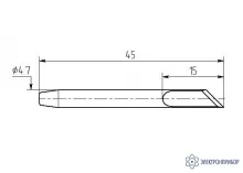 MP15-DK-05 — паяльная насадка 5,0 мм (ножевая, износостойкая) для паяльных станций PACE фото 1