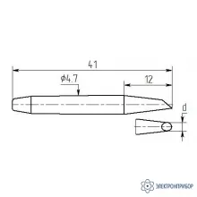 МP12-DB-01 — паяльная насадка 1,5 мм (односторонний срез, износостойкая) фото 1