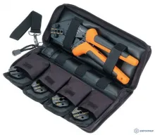 Paladin Tools PA4802 — комплект кримпера и матриц для работы с коаксиальным кабелем фото 1