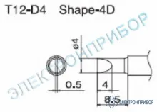 T12-D4 — паяльная сменная композитная головка для станций FX-950/ FX-951/FX-952/FM-203 фото 1
