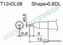 T12-DL08 — паяльная сменная композитная головка для станций FX-950/ FX-951/FX-952/FM-203 фото 1