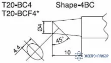T20-BC4 — паяльная сменная композитная головка для станций FX-838 фото 1