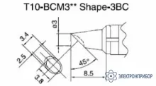 T10-BCM3 — паяльная сменная композитная головка для станций 938 фото 1