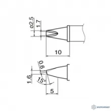 T12-1610 — паяльная сменная композитная головка для станций HAKKO FX-950/FX-951/FX-952/FM-203 фото 1