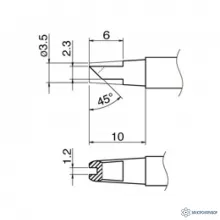 T12-1612 — паяльная сменная композитная головка для станций HAKKO FX-950/FX-951/FX-952/FM-203 фото 1