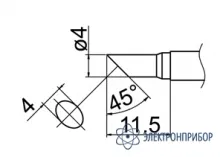 T12-C4 — паяльная сменная композитная головка для станций FX-950/ FX-951/FX-952/FM-203 фото 1