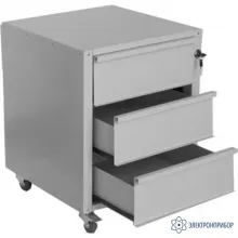 ТМ 1.1 ESD (RAL 7035 ESD) — тумба металлическая на 3 ящика антистатическая фото 1