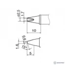T12-1610 — паяльная сменная композитная головка для станций HAKKO FX-950/FX-951/FX-952/FM-203 фото